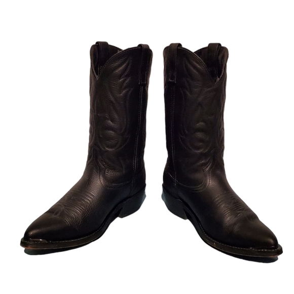 Masterson Boot Co. Black Leather Cowboy Western Boots Men's Size 8.5EW - Picture 6 of 10